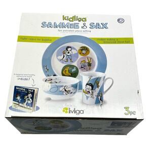 Sammie & Sax Blue 3 Piece Single Place Settingand Award Winning Children's Book